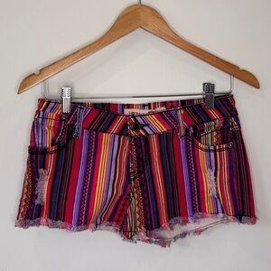 1st Kiss Junior Denim Stripe Multi Color Short Shorts